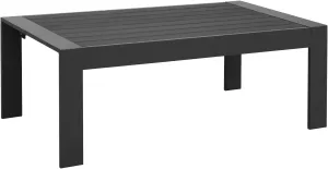 Wisteria Lane Aluminum Outdoor Furniture Patio Coffee Table, All-Weather Outdoor Metal Coffee Table, Modern Rectangle Coffee Table for Balcony, Garden, Black