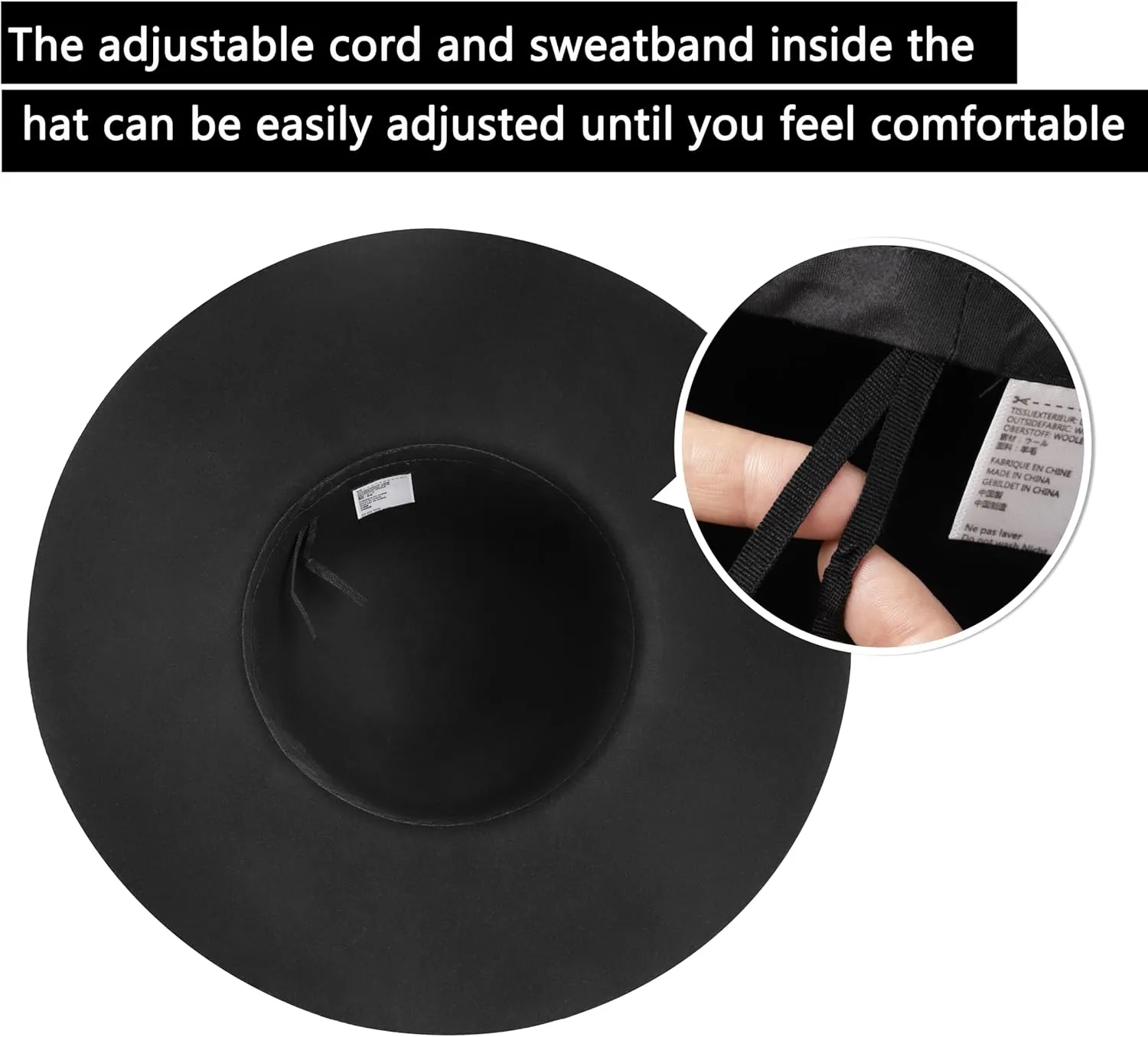 Women's 100% Wool Foldable Wide Brim Retro Fedora Floppy Felt Bowler Hat