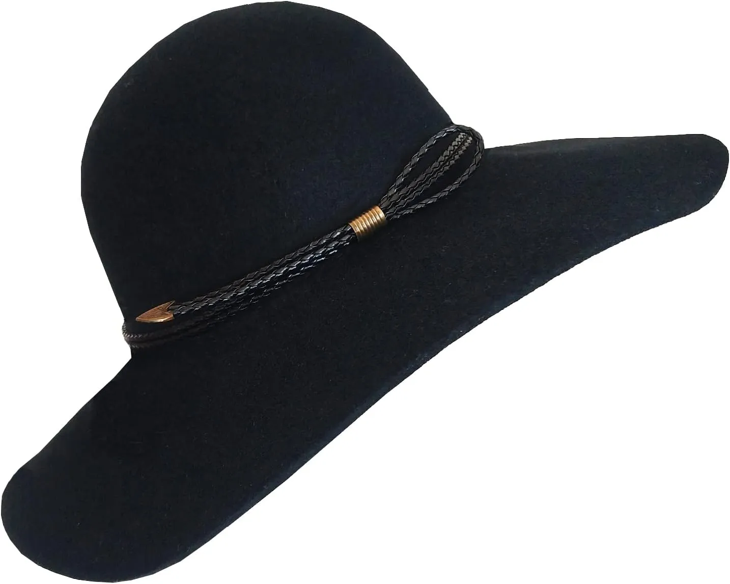Women's 100% Wool Foldable Wide Brim Retro Fedora Floppy Felt Bowler Hat