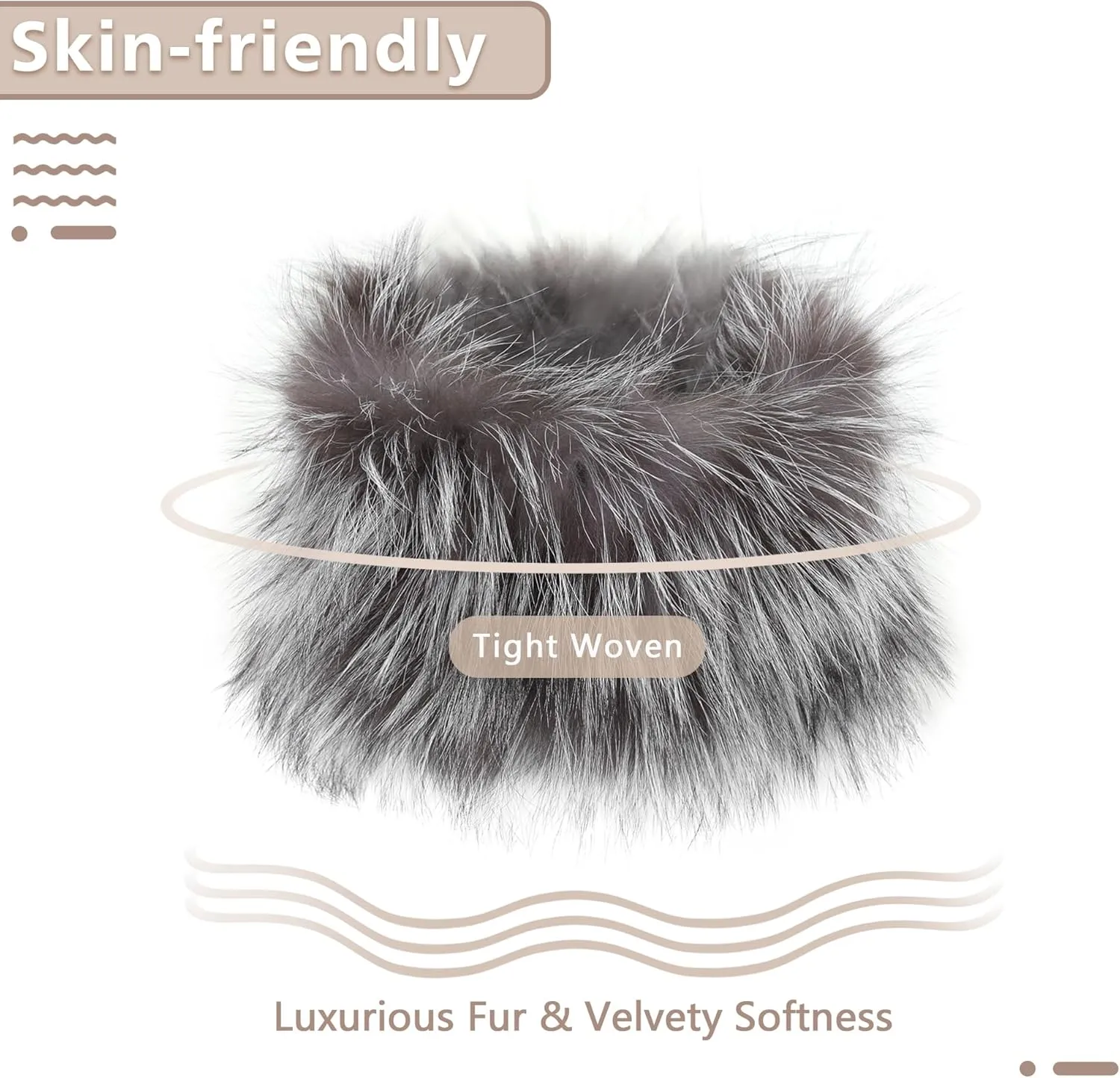 Women's Fur Infinity Scarf Furry Neck Warmer Fluffy Loop Scarves Winter