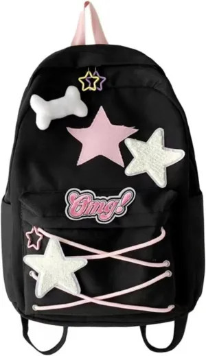 Women's Shoulder Bag Fashionable & Spacious Starry Sky Enchantment Backpack for Trendsetters comes with 1 pcs accessory (Bone)