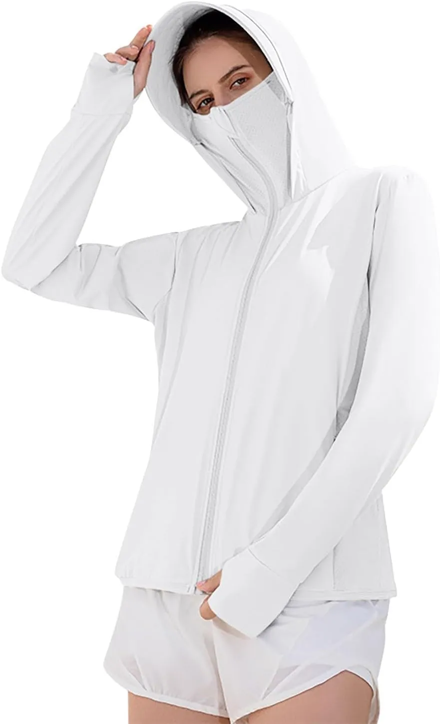 Women's UPF 50  UV Sun Protection Jacket Hooded Quick Dry Breathable Shirts Coat Hiking Fishing Summer Clothing