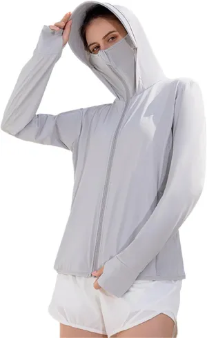 Women's UPF 50  UV Sun Protection Jacket Hooded Quick Dry Breathable Shirts Coat Hiking Fishing Summer Clothing