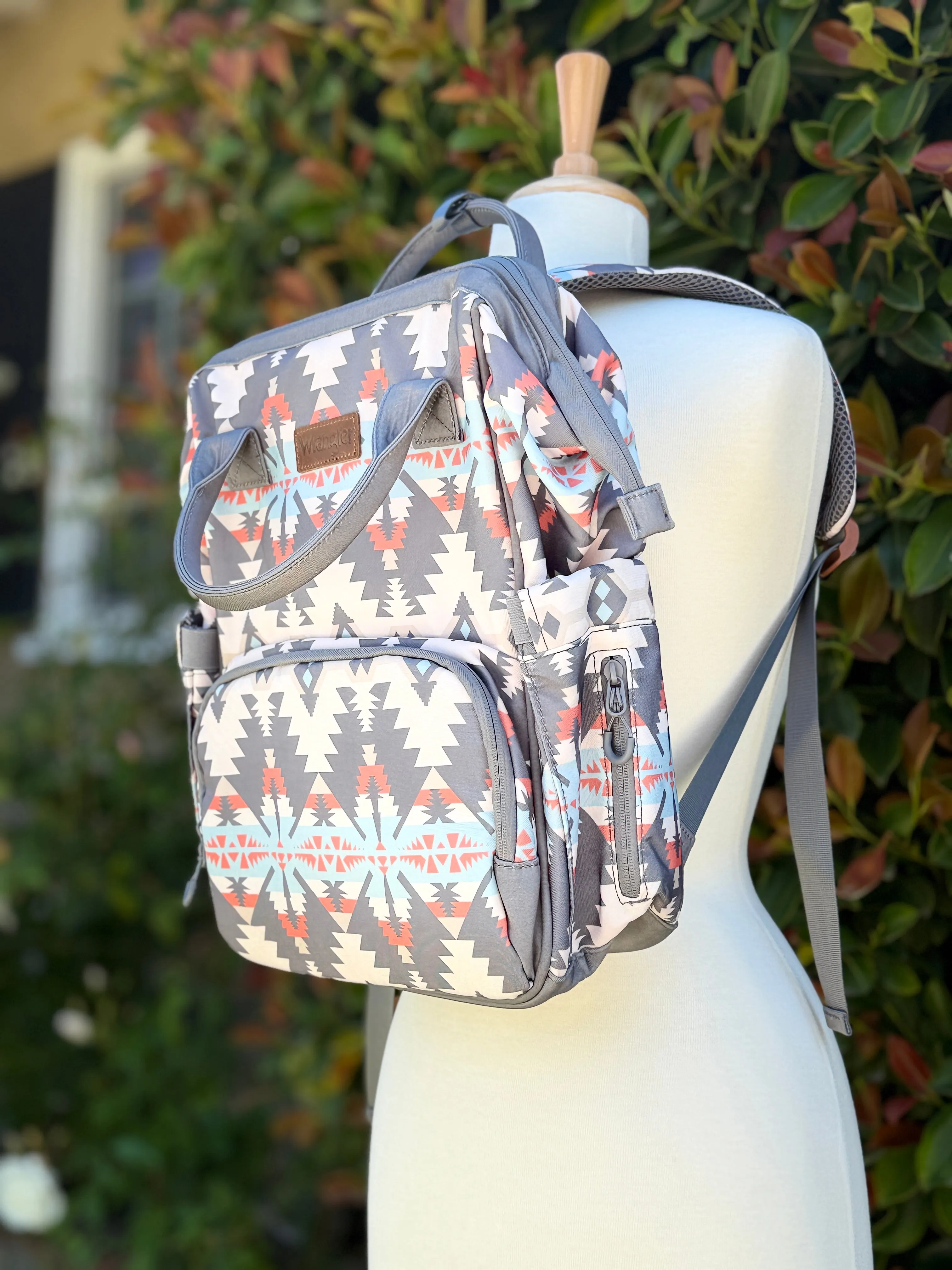 Wrangler Aztec Printed Callie Backpack - Grey