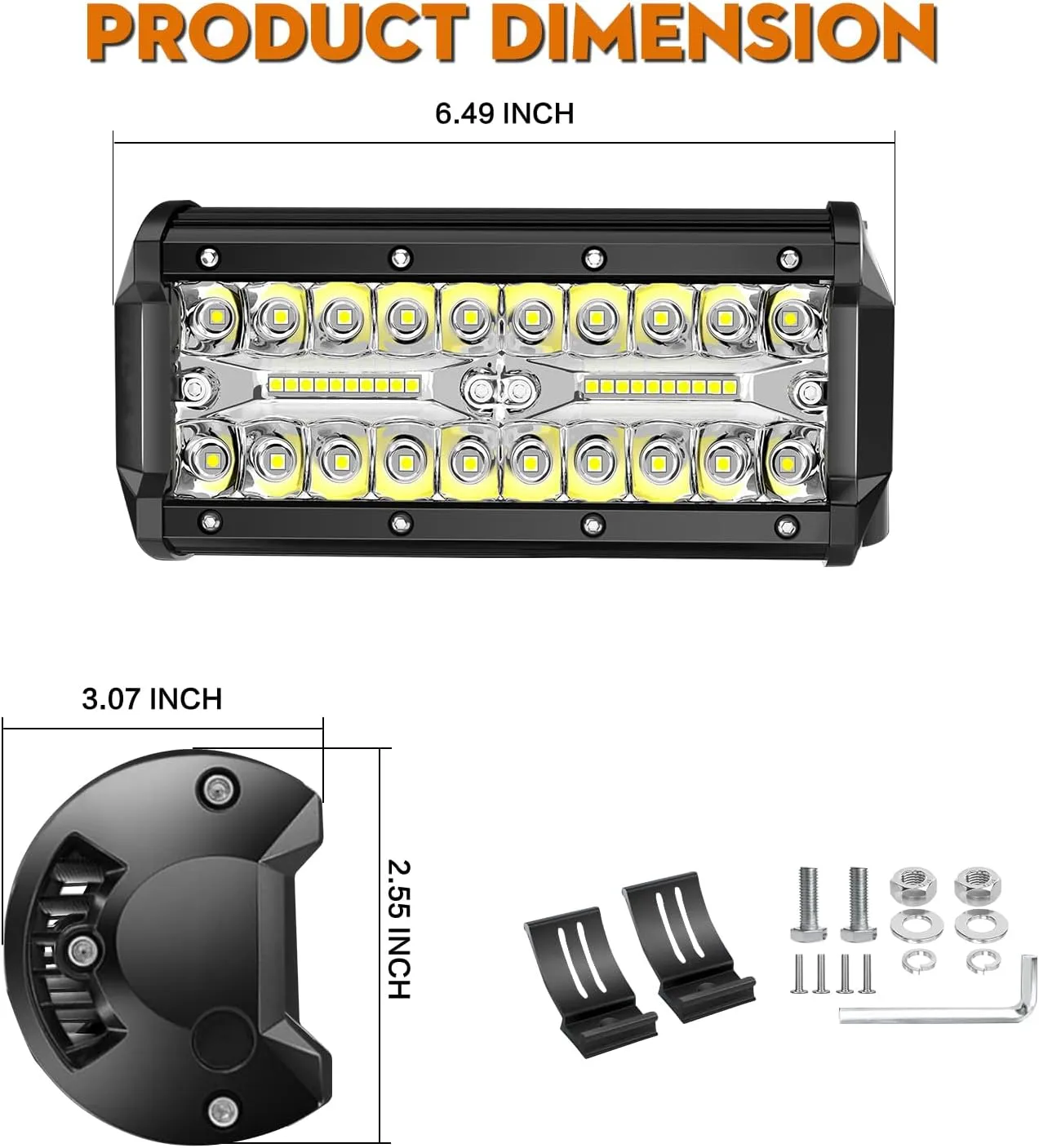YEEGO DIRECT LED Light Bar, 7 Inch Off Road Lights 240W 24000lm with Wiring Harness (10ft /2 Lead), Waterproof Spot Flood Combo Beam LED Light Bar Work Lights for Truck Pickup ATV UTV SUV Boat