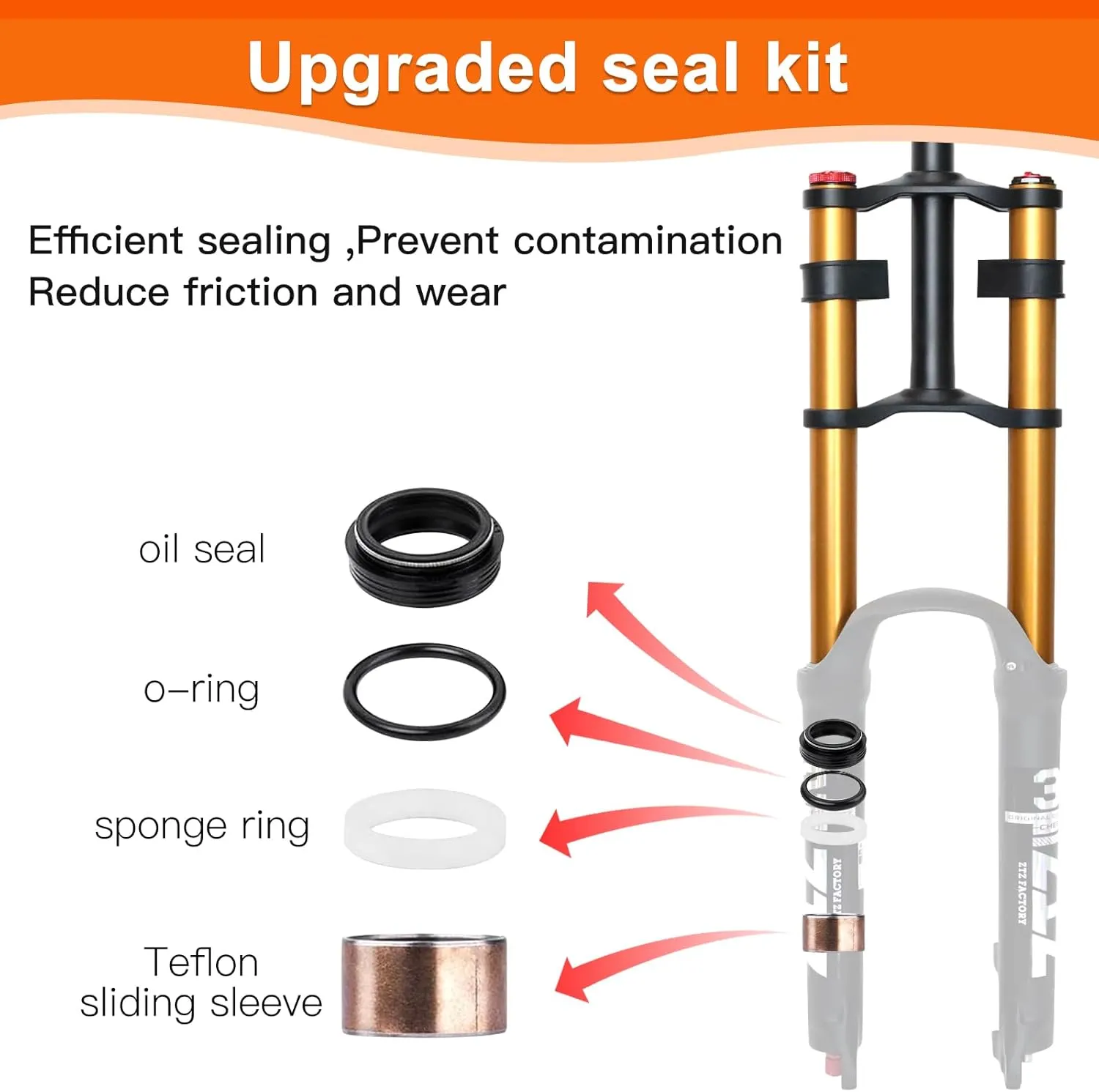 ZTZ 26/27.5/29 inch Mountain Bike Air Suspension Fork,Rebound Adjustment,180mm Travel,QR 9x100mm, 1-1/8 Straight Steerer, Ultralight Double Shoulder Design Front Fork for XC/AM MTB